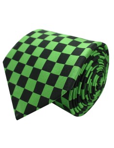 Gravata Demon Slayer, estilo anime, xadrez verde e preto