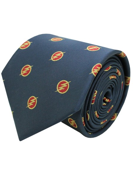 Gravata Flash com logotipo da DC Comics em azul marinho