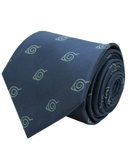 Corbata Naruto Shippuden de símbolo Konoha azul marino