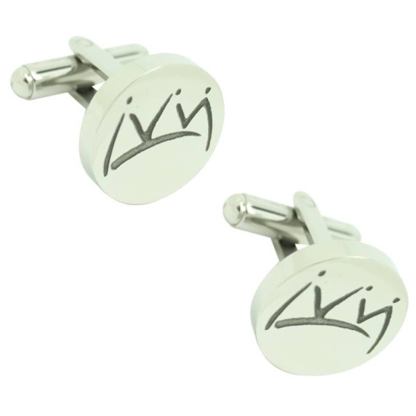 Personalized steel cufflinks for shirt designed on paper