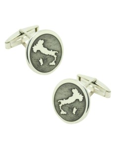 Boutons de manchette personnalisés Carte d'Italie Argent sterling 925