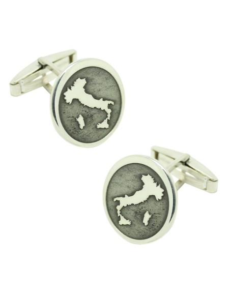 Gemelli da polso personalizzati Mappa Italia Argento 925