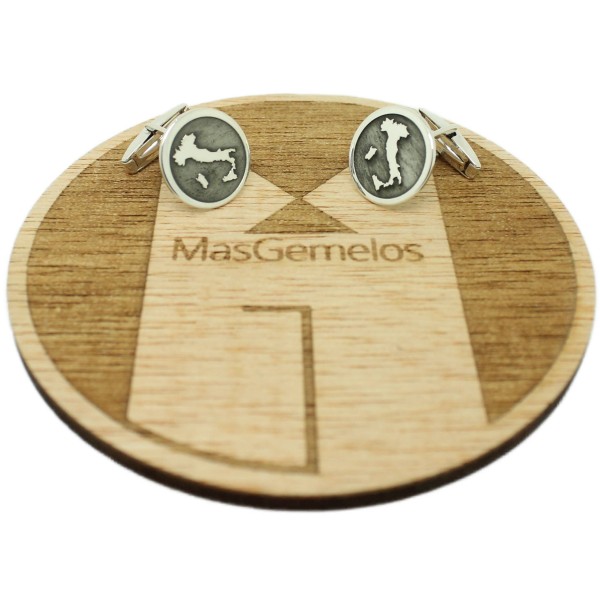 Custom Shirt Cufflinks Italy Map Sterling Silver 925
