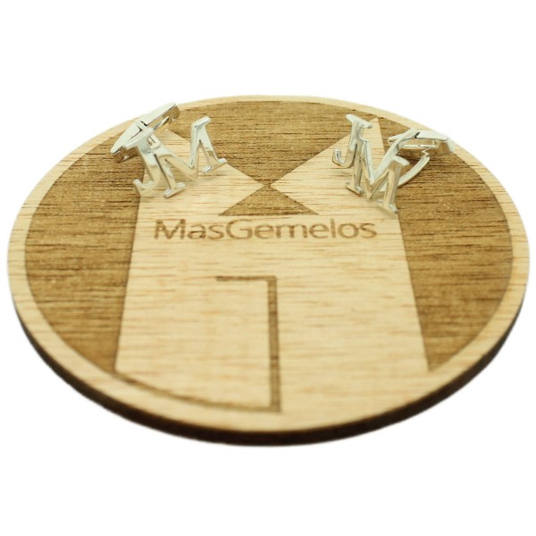 Boutons de manchette de mariage personnalisés Initiales JM Argent ster