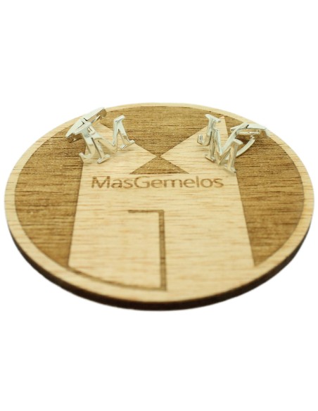 Gemelos para boda Plata de ley 925 personalizado Iniciales JM