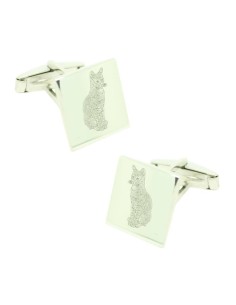 Maßgeschneiderte Manschettenknöpfe mit Katzendesign Sterlingsilber 925