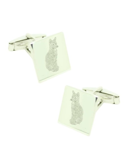 Boutons de manchette sur mesure design de chat Argent sterling 925