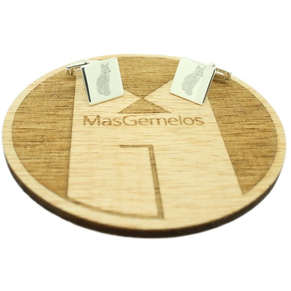 Boutons de manchette sur mesure design de chat Argent sterling 925