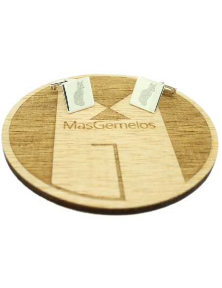 Boutons de manchette sur mesure design de chat Argent sterling 925