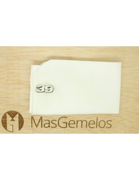 Exclusive 925 silver cufflinks for shirts, number 39, motorcycle style