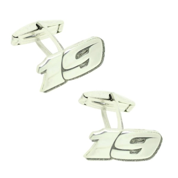 High-quality 925 silver cufflinks, number 19, custom design