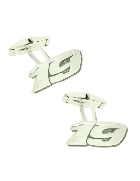 Gemelli da polso di alta qualità in argento 925, numero 19, design per