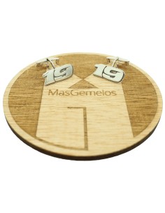 Gemelli da polso di alta qualità in argento 925, numero 19, design per 2