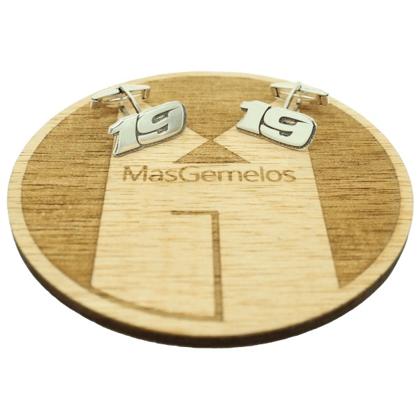 Boutons de manchette de haute qualité en argent 925, numéro 19, design