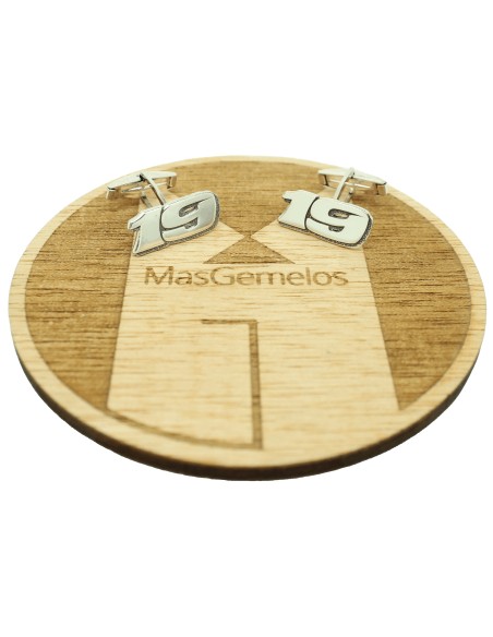 Hochwertige 925er Manschettenknöpfe, Nummer 19, individuelles Design