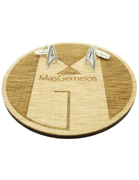 Manschettenknöpfe für Hemd Star Trek Abzeichen 925er Silber PREMIUM