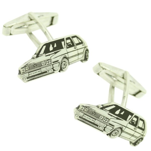 Boutons de manchette personnalisés en argent 925 Golf GTI classic