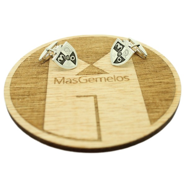 Boutons de manchette personnalisés en argent 925 avec blason de frater