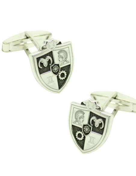 Gemelli personalizzati in argento 925 con stemma di fraternità