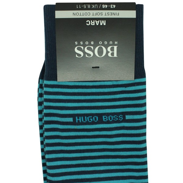 Calzini blu navy con righe blu Hugo Boss - HUGO BOSS originale