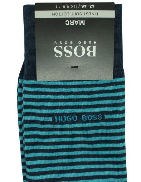 Hugo Boss navy blue socks with blue stripes - Original HUGO BOSS