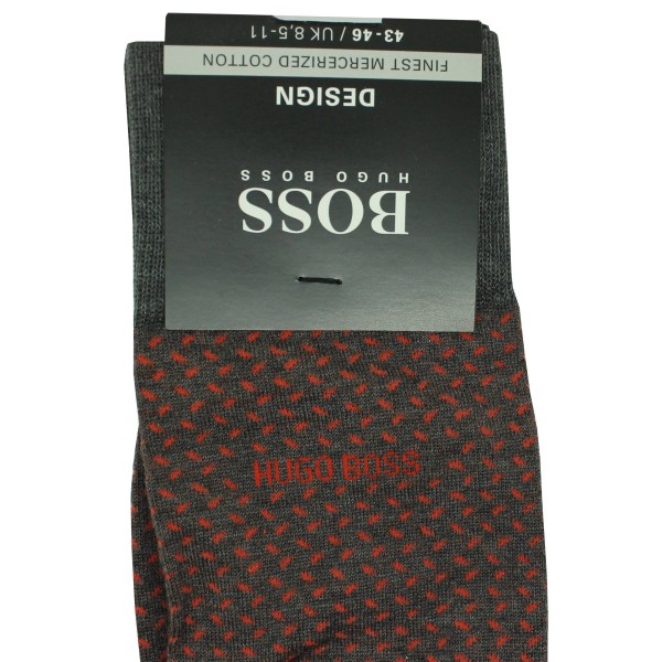 calcetines Hugo Boss gris rayas rojas - HUGO BOSS original