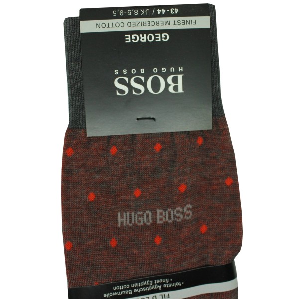 Chaussettes grises à pois rouges Hugo Boss - HUGO BOSS original