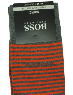 calcetines Hugo Boss gris con lineas rojas - HUGO BOSS original