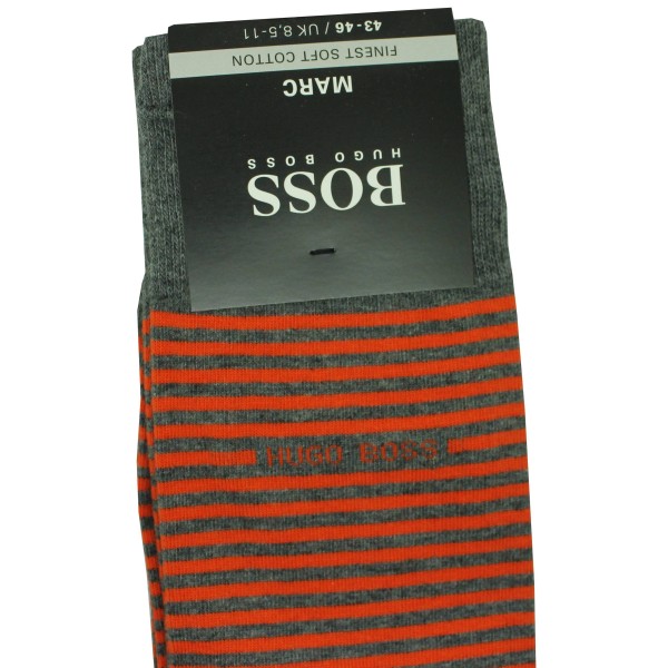 Chaussettes grises avec lignes rouges Hugo Boss - HUGO BOSS original