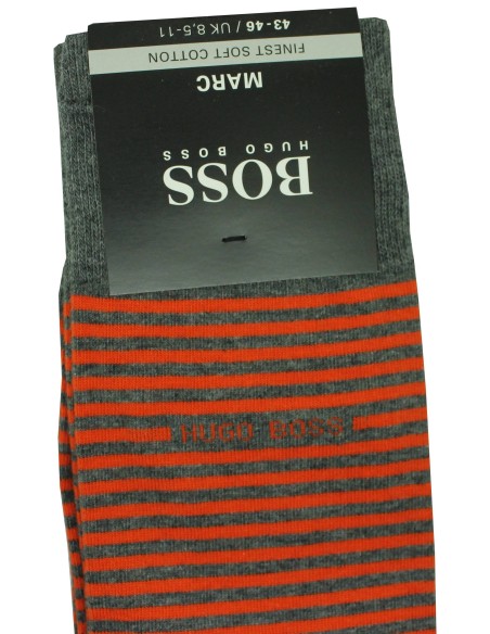 calcetines Hugo Boss gris con lineas rojas - HUGO BOSS original