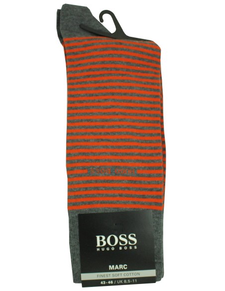 Meias cinza com listras vermelhas Hugo Boss - HUGO BOSS original