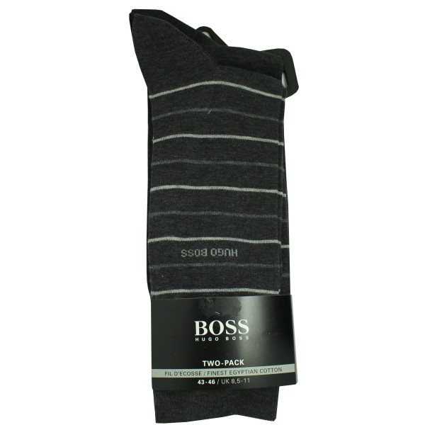 Hugo Boss graue Socken mit Streifen im 2er-Pack - Original HUGO BOSS