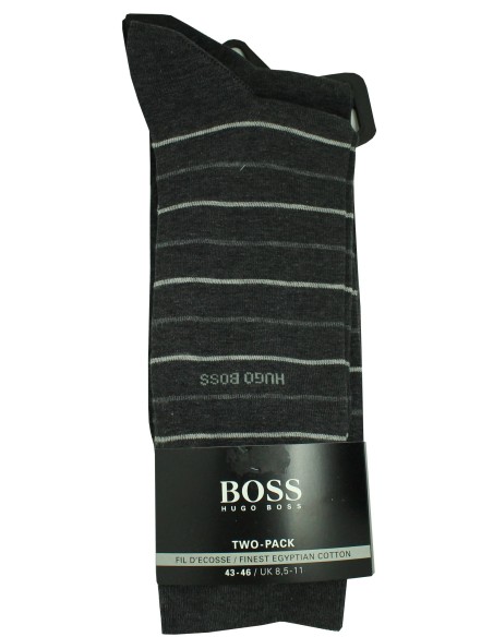 Hugo Boss grey socks with stripes pack of 2 - Original HUGO BOSS