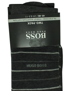 Chaussettes grises avec lignes pack de 2 Hugo Boss - HUGO BOSS origina