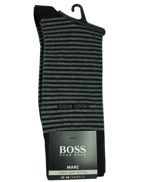 Meias pretas com listras cinzas Hugo Boss - HUGO BOSS original