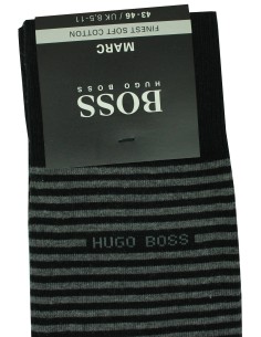 Calzini neri con righe grigie Hugo Boss - HUGO BOSS originale