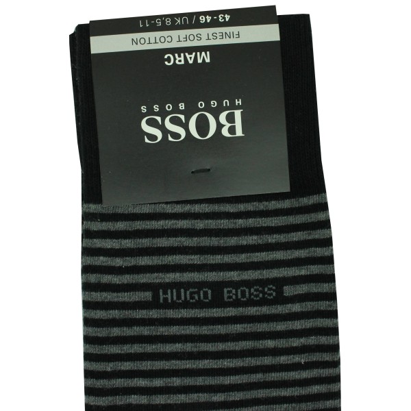 calcetines Hugo Boss negro lineas grises - HUGO BOSS original