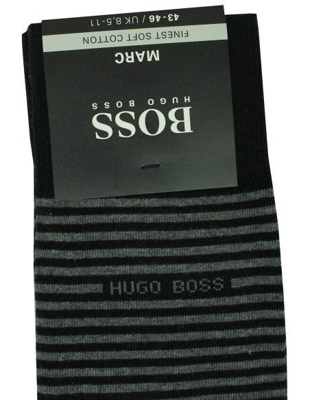 Meias pretas com listras cinzas Hugo Boss - HUGO BOSS original