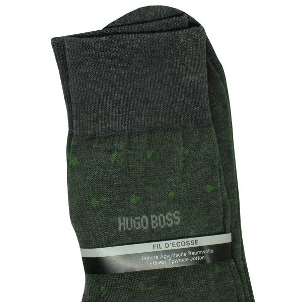 Chaussettes grises à pois verts Hugo Boss - HUGO BOSS original