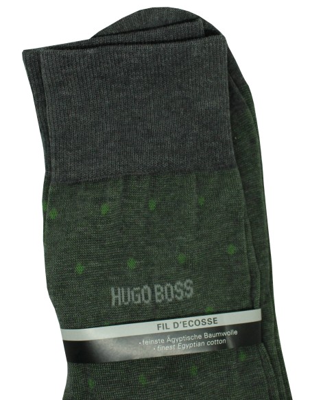 Chaussettes grises à pois verts Hugo Boss - HUGO BOSS original