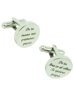 Boutons de manchette pour chemise personnalisés avec "De ta main, mes