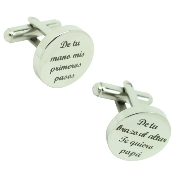 Boutons de manchette pour chemise personnalisés avec "De ta main, mes