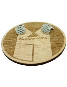 Boutons de manchette pour chemise personnalisés avec "De ta main, mes 2