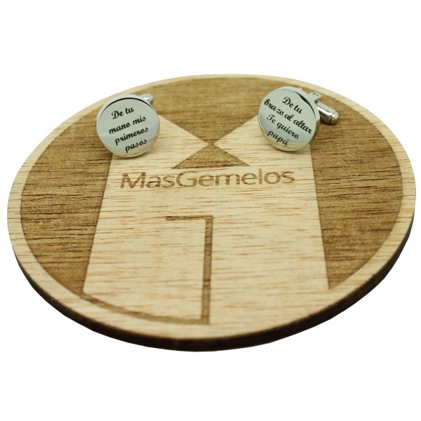 Boutons de manchette pour chemise personnalisés avec "De ta main, mes