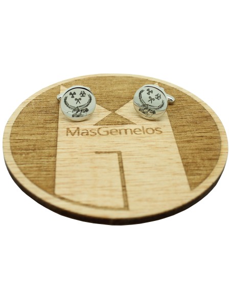 Abotoaduras para camisa personalizadas com o escudo TEDAX de aço da Gu