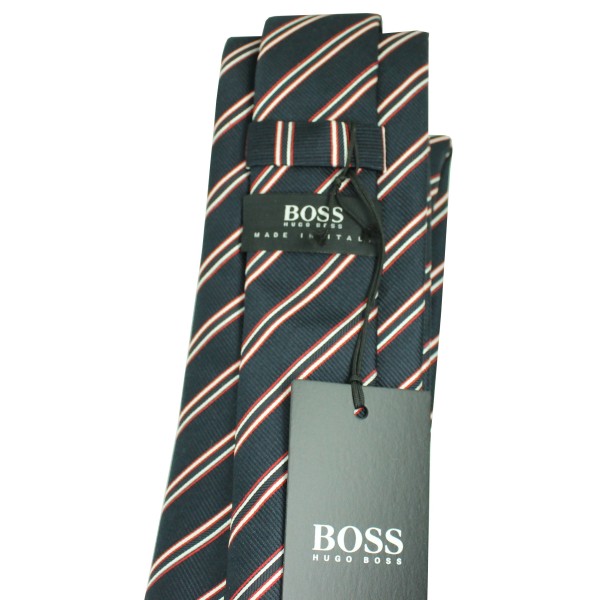 Hugo Boss blaue Krawatte mit dunkelblauen Streife - original HUGO BOSS