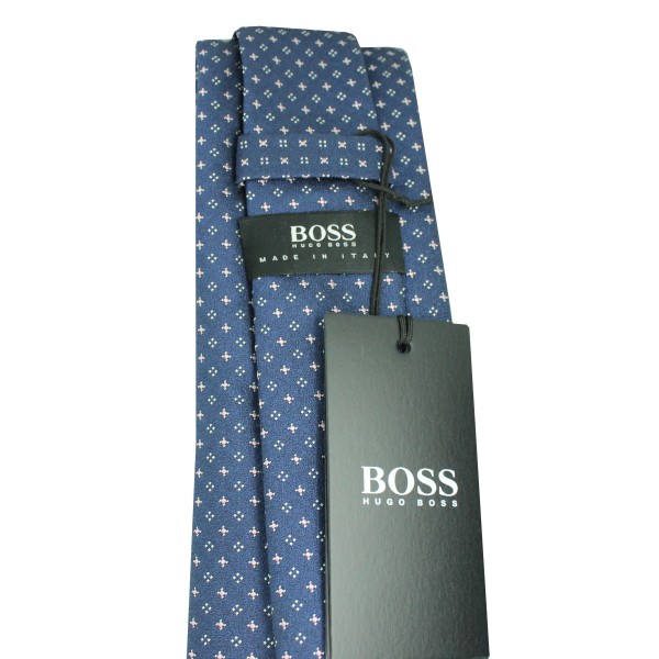 Gravata Hugo Boss azul-marinho com listras azuis - HUGO BOSS original
