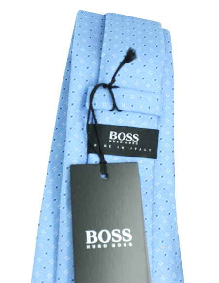 Hugo Boss hellblaue Krawatte mit blauen Punkten - HUGO BOSS