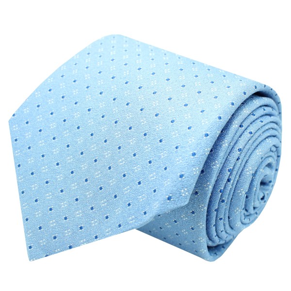 Hugo Boss light blue tie with blue dots - HUGO BOSS