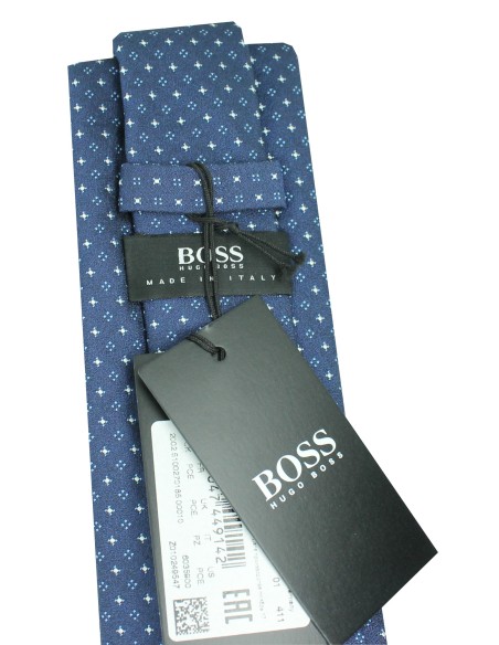 Hugo Boss blaue Krawatte mit Monogrammen - HUGO BOSS